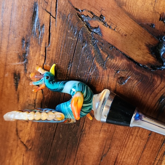 🚦3for$15🚦Glass Peacock Wine Stopper - Picture 4 of 10
